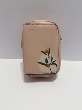 Prettyzys Mini Crossbody Wallet Bag Nude Pink Phone Purse w/ Card Slots